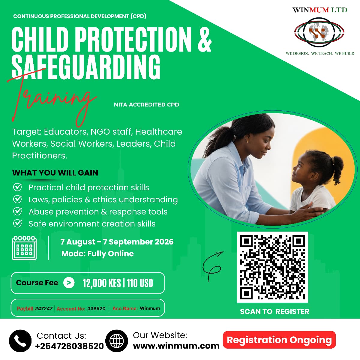 Child Protection & Safeguarding Online Certificate Course event poster